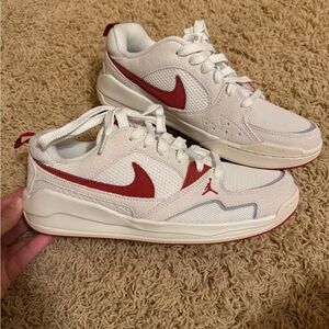 Nike Jordan Athletic Shoes White and Red